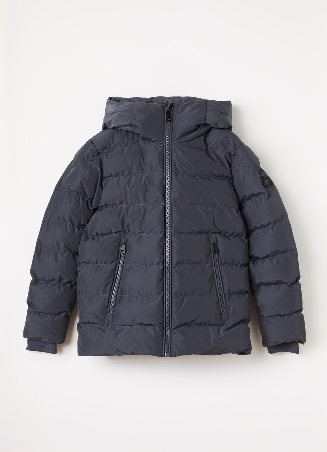 Airforce Robin puffer jack met ritszakken - voorkant donkerblauw