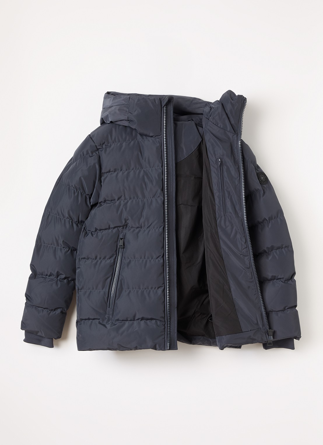 Airforce Robin puffer jack met ritszakken - voorkant 2 donkerblauw