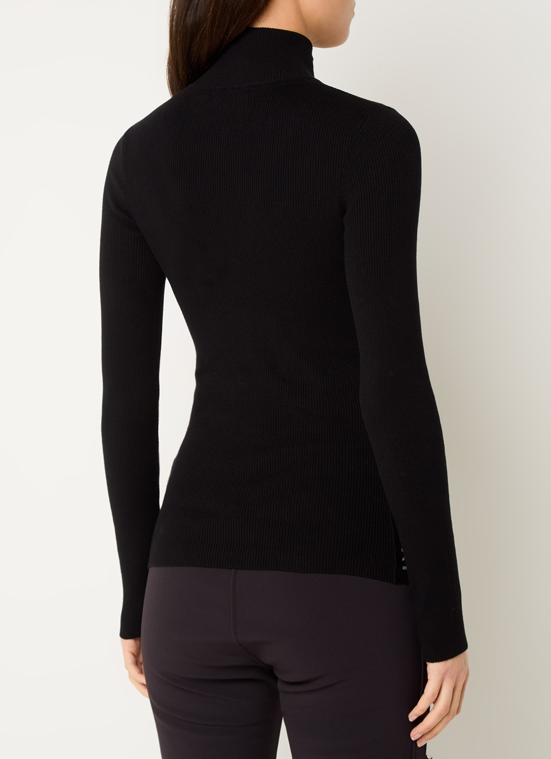 Airforce Ruby ribgebreide skipully met halve rits - achterkant 4 zwart