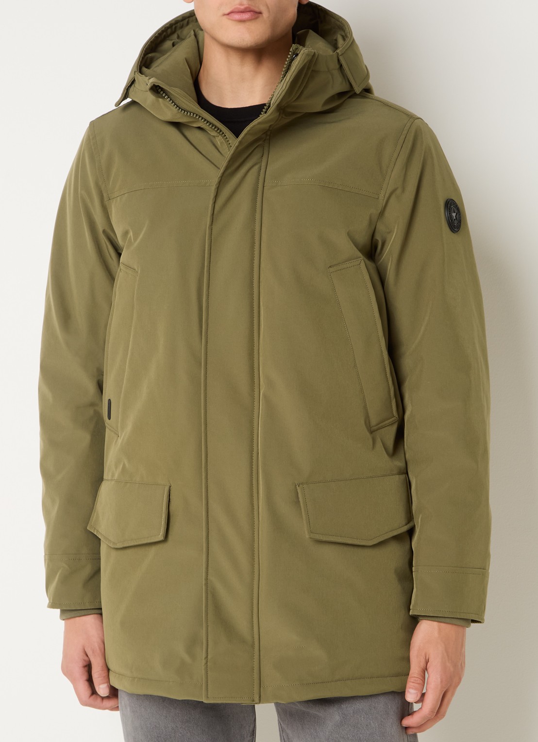 Airforce Snow gewatteerde parka met capuchon - detail 4 mosgroen