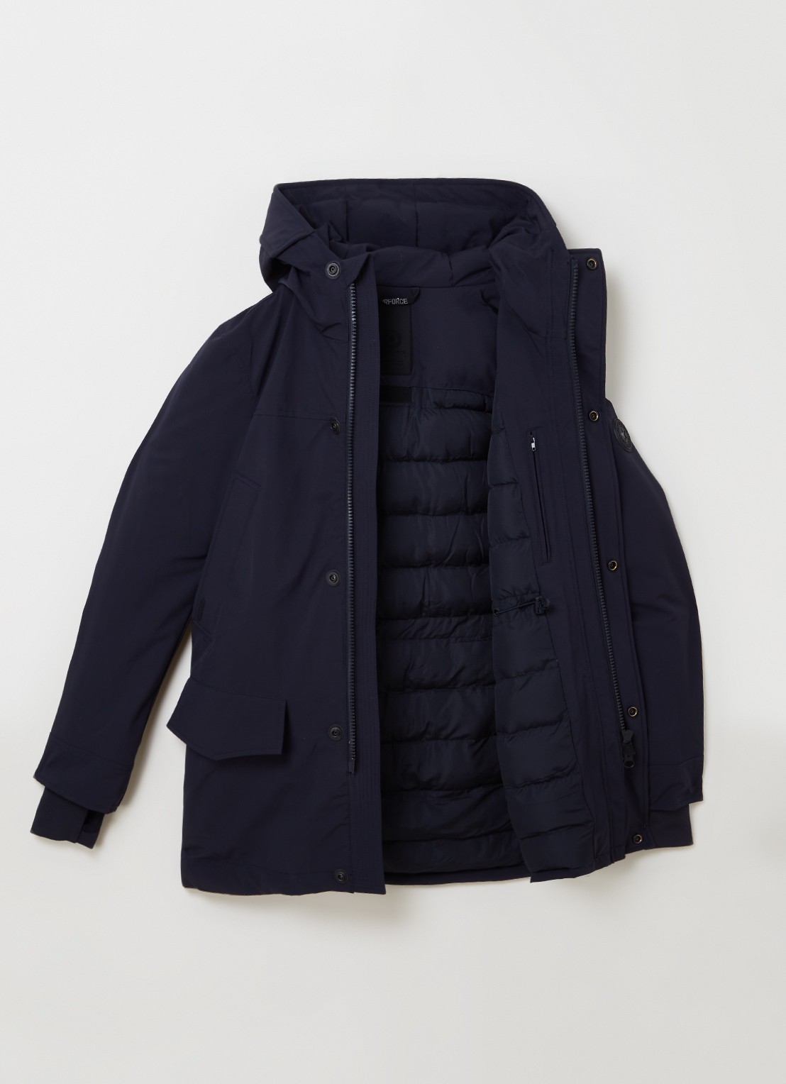 Airforce Snow gewatteerde parka met capuchon  - voorkant 3 donkerblauw