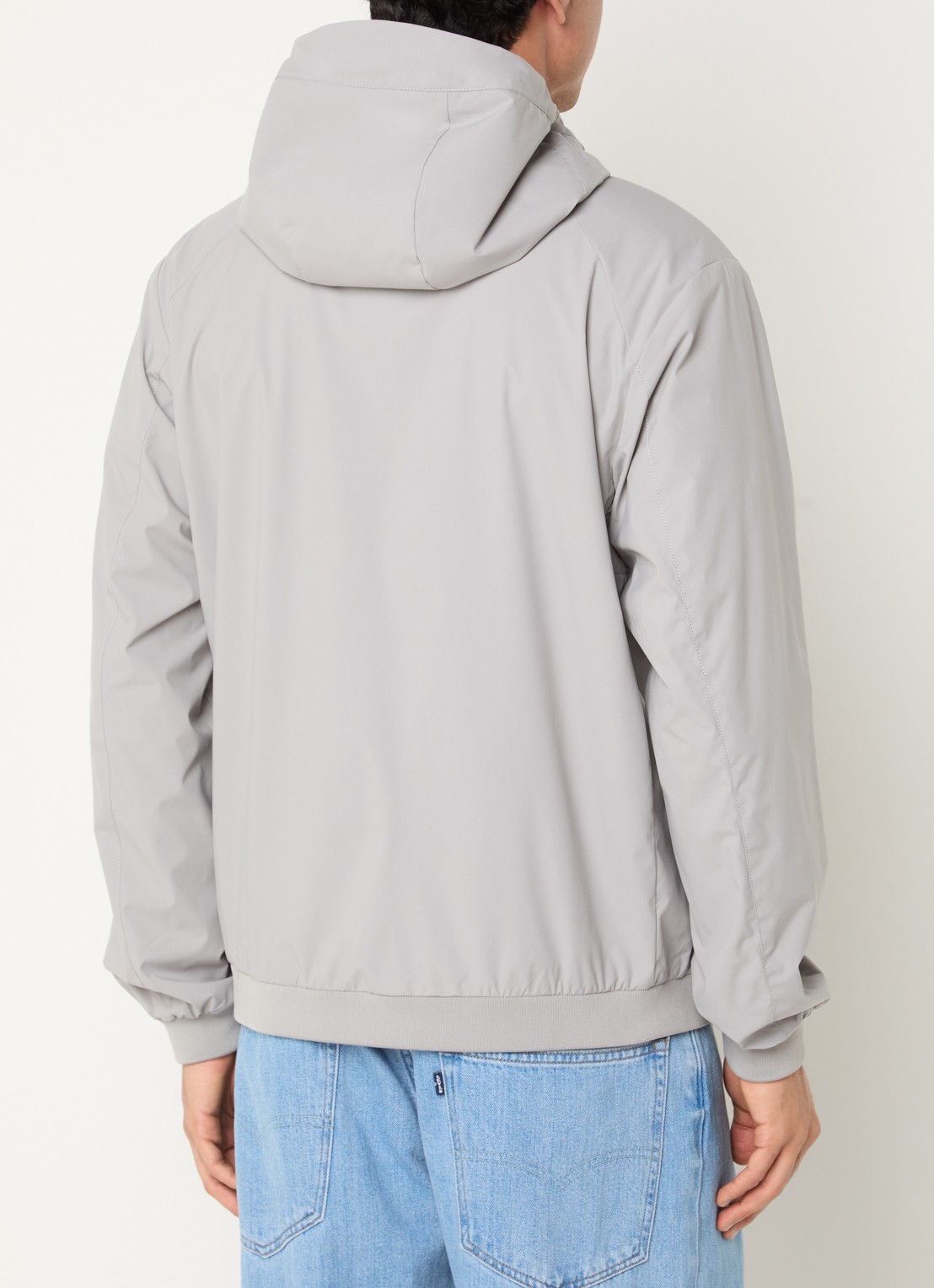 Airforce Softshell jack met capuchon en ritszakken - achterkant 4 lichtgrijs