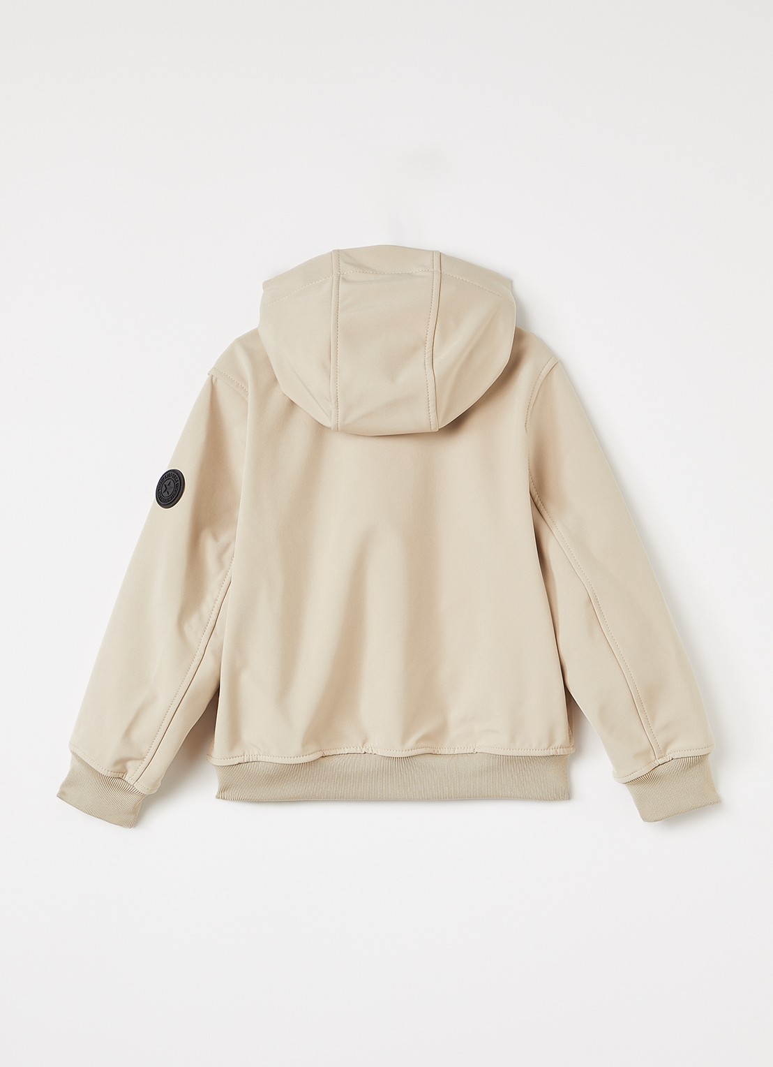 Airforce Softshell jack met ritszakken en capuchon - achterkant beige