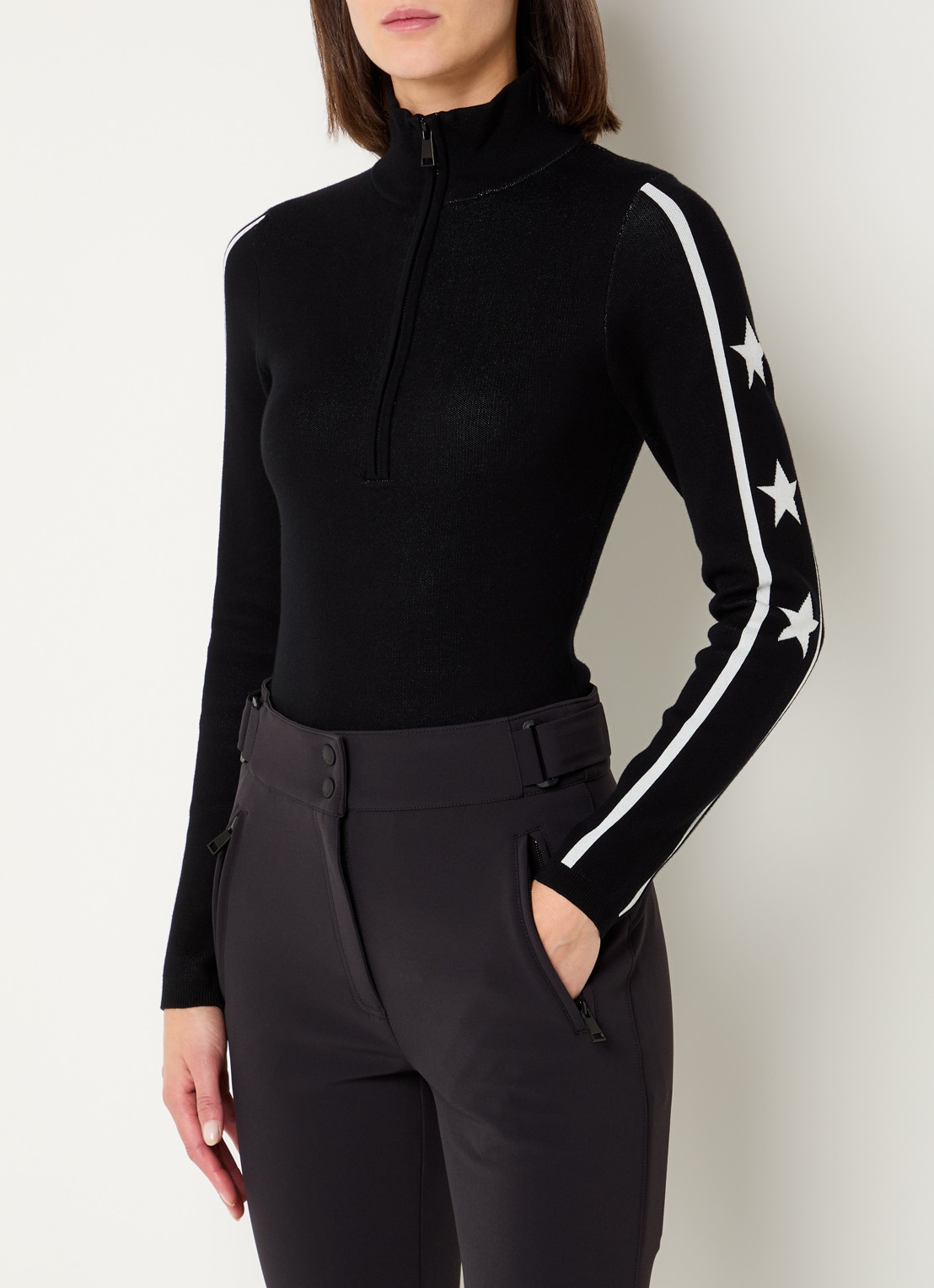 Airforce Stella Star skipully met halve rits - detail 4 zwart