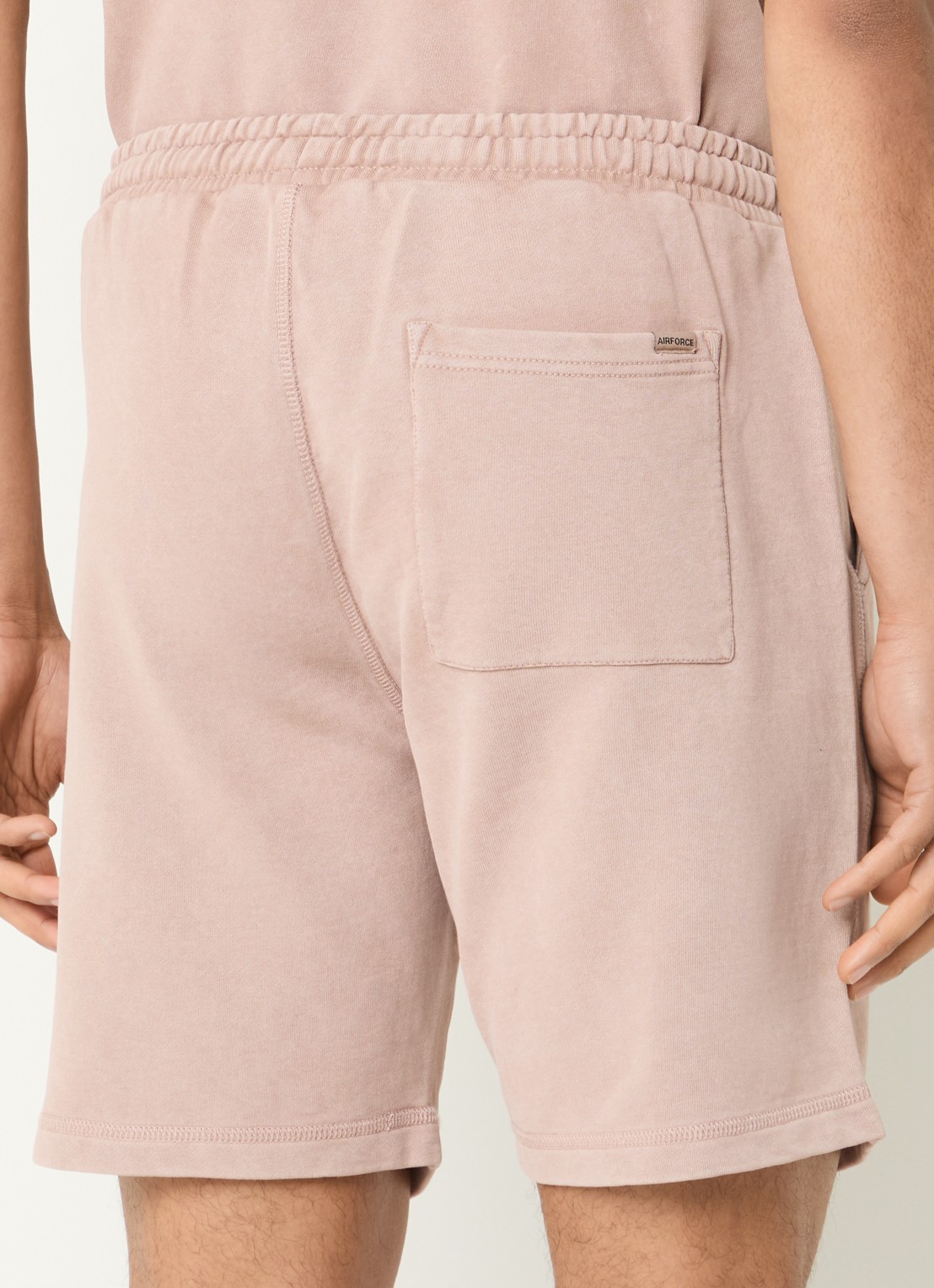 Airforce Straight fit korte broek met steekzakken - achterkant beige