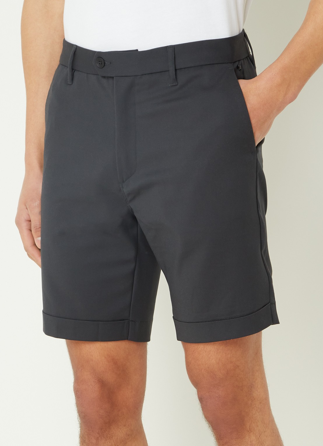 Airforce Straight fit korte chino met steekzakken  - detail 2 antraciet