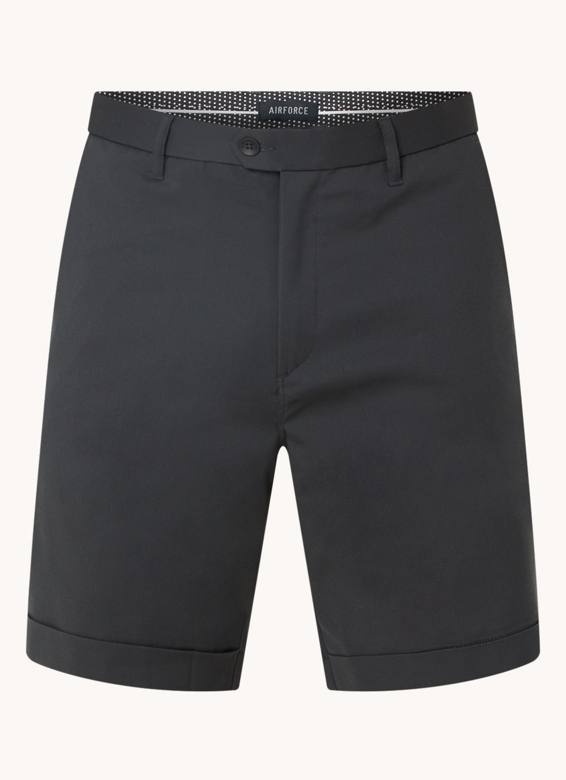 Airforce Straight fit korte chino met steekzakken  - voorkant 3 antraciet
