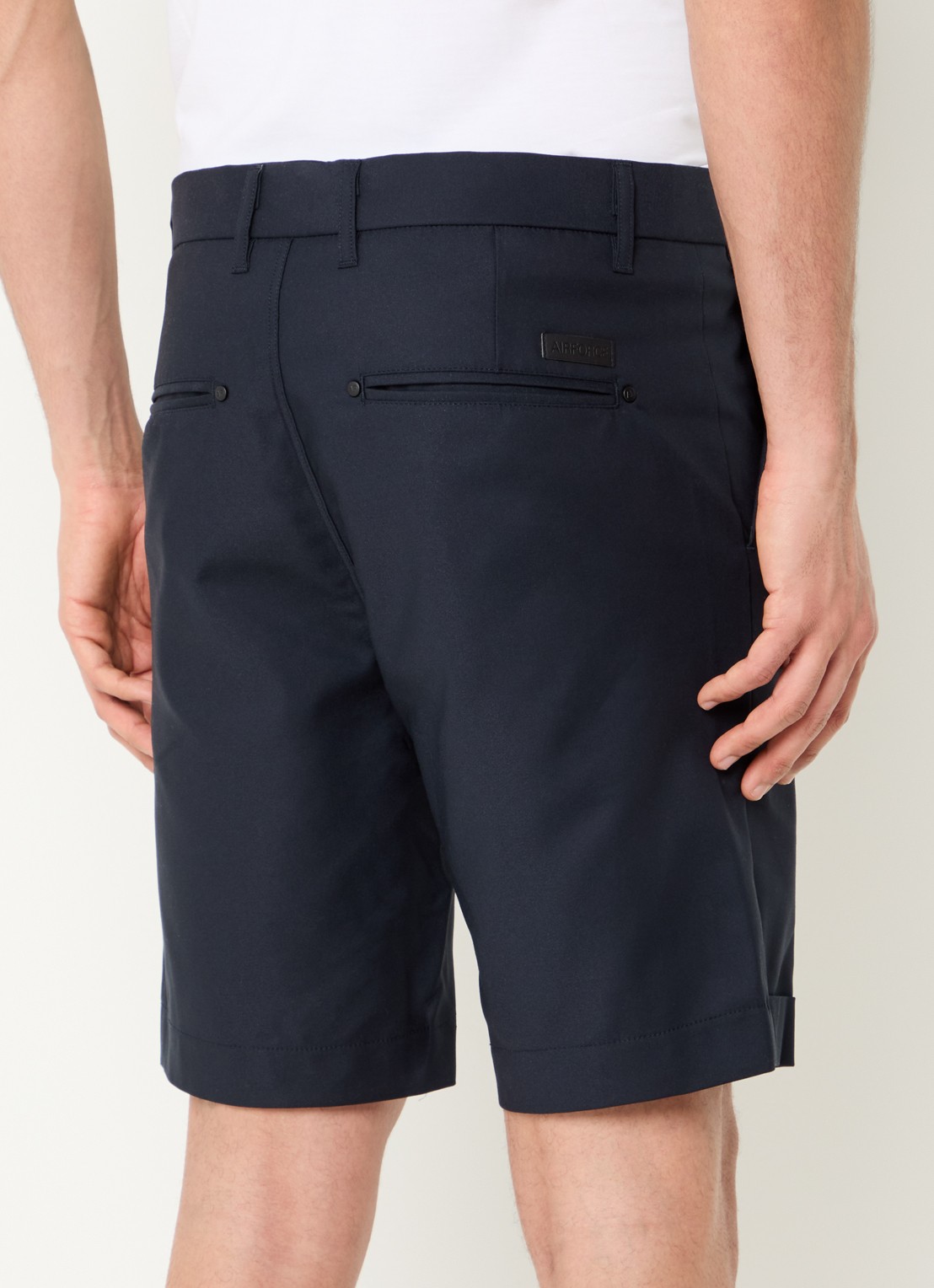 Airforce Straight fit korte chino met steekzakken  - achterkant donkerblauw