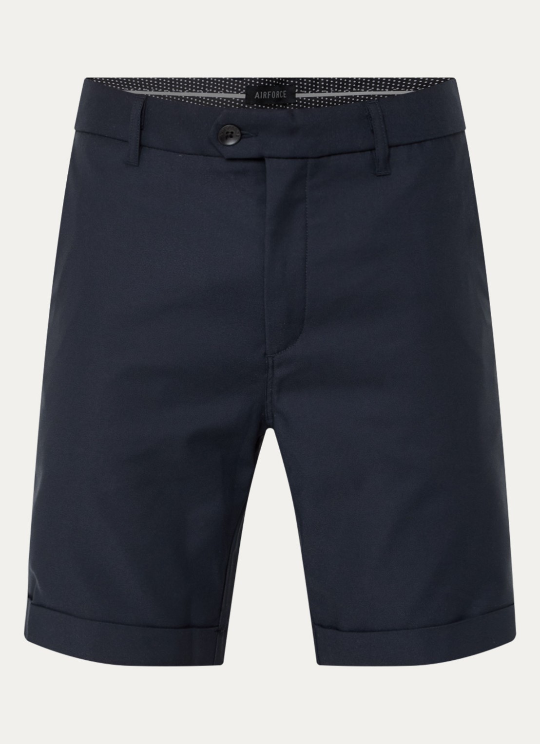 Airforce Straight fit korte chino met steekzakken  - voorkant 2 donkerblauw