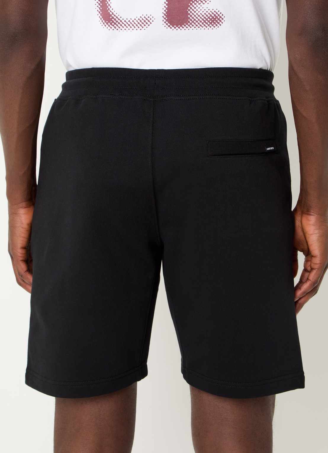 Airforce Straight fit korte joggingbroek met logo - achterkant 3 zwart