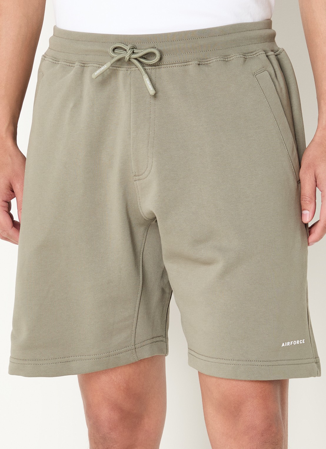 Airforce Straight fit korte joggingbroek met logo - detail 3 olijfgroen