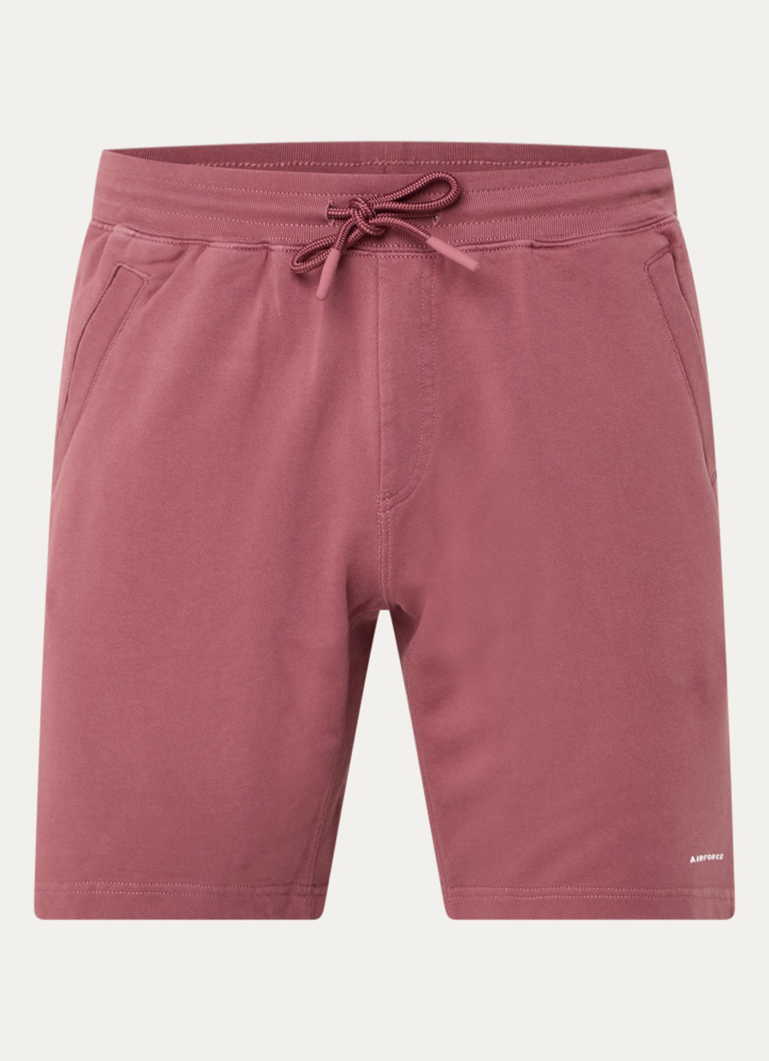 Airforce Straight fit korte joggingbroek met logo - voorkant steenrood