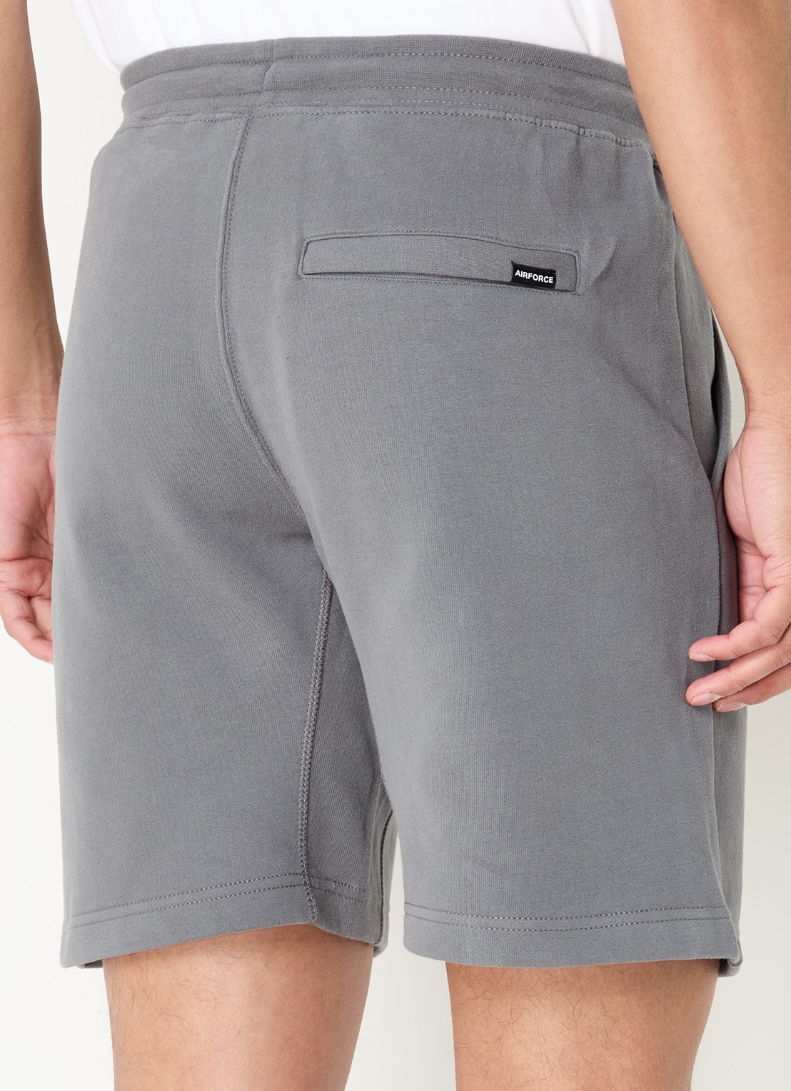 Airforce Straight fit korte joggingbroek van  katoen met logo - achterkant 3 donkergrijs