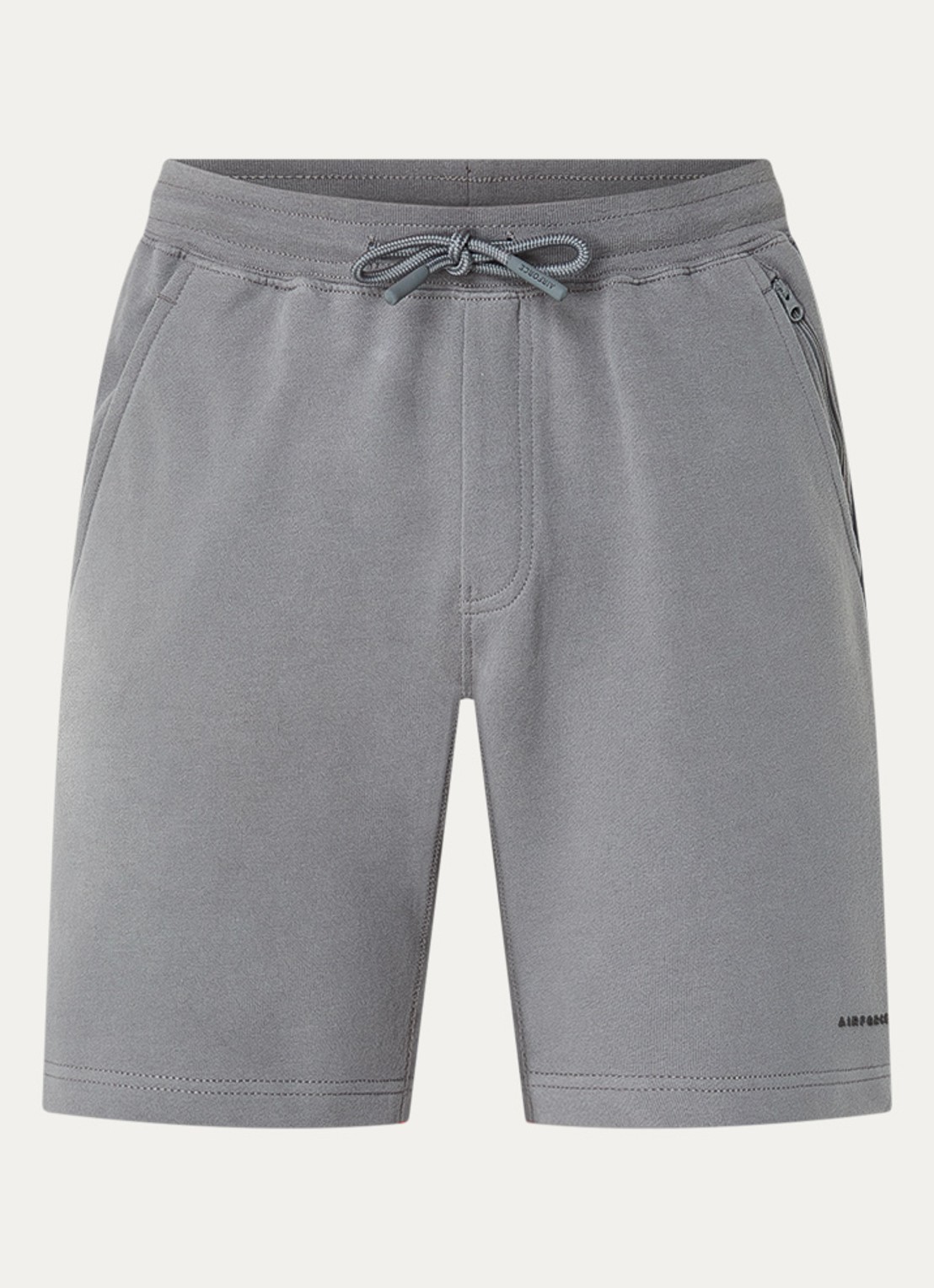 Airforce Straight fit korte joggingbroek van  katoen met logo - voorkant donkergrijs