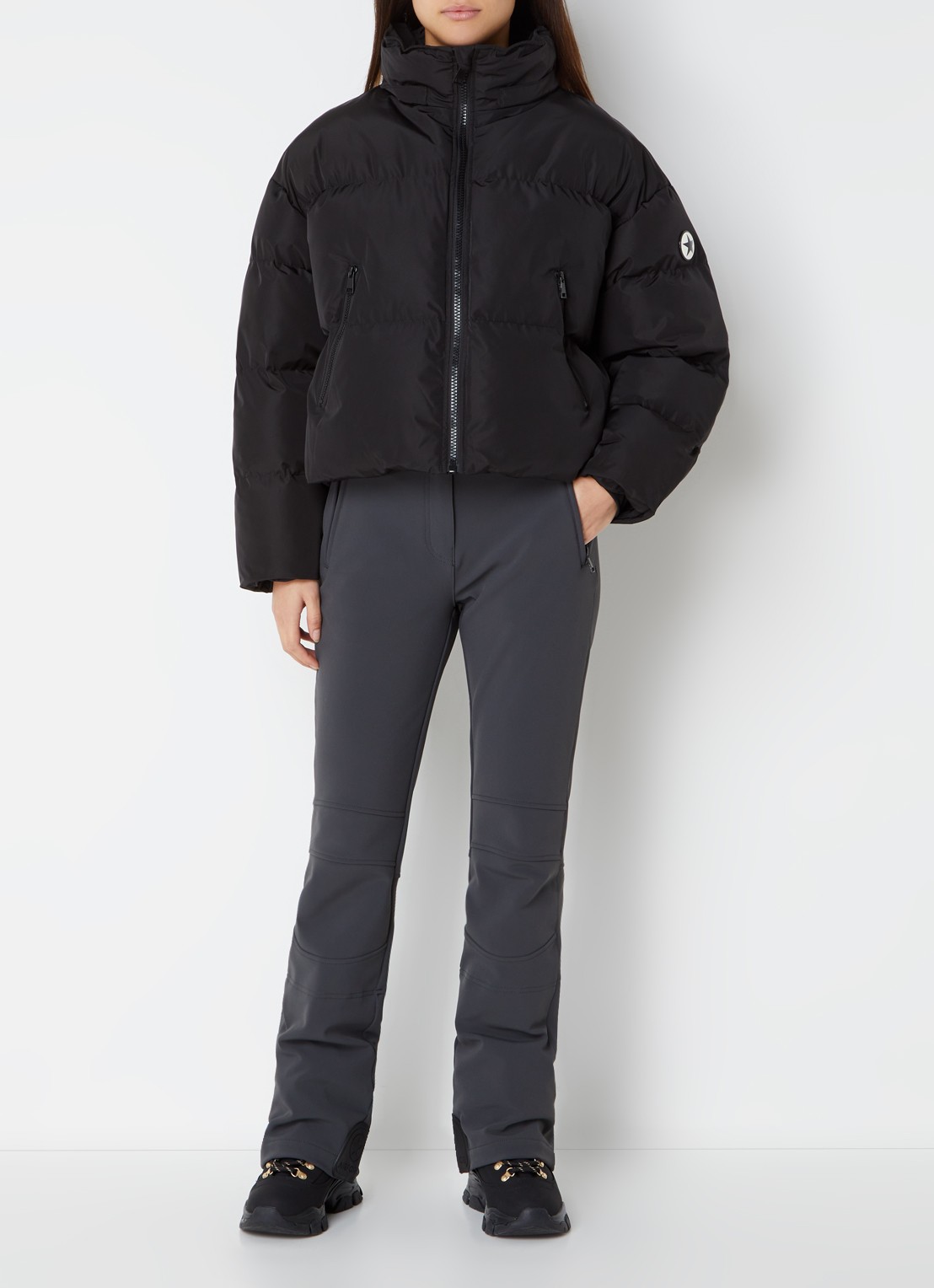 Airforce Sun Peaks ski-jas met afneembare capuchon en ritszakken - voorkant 6 zwart