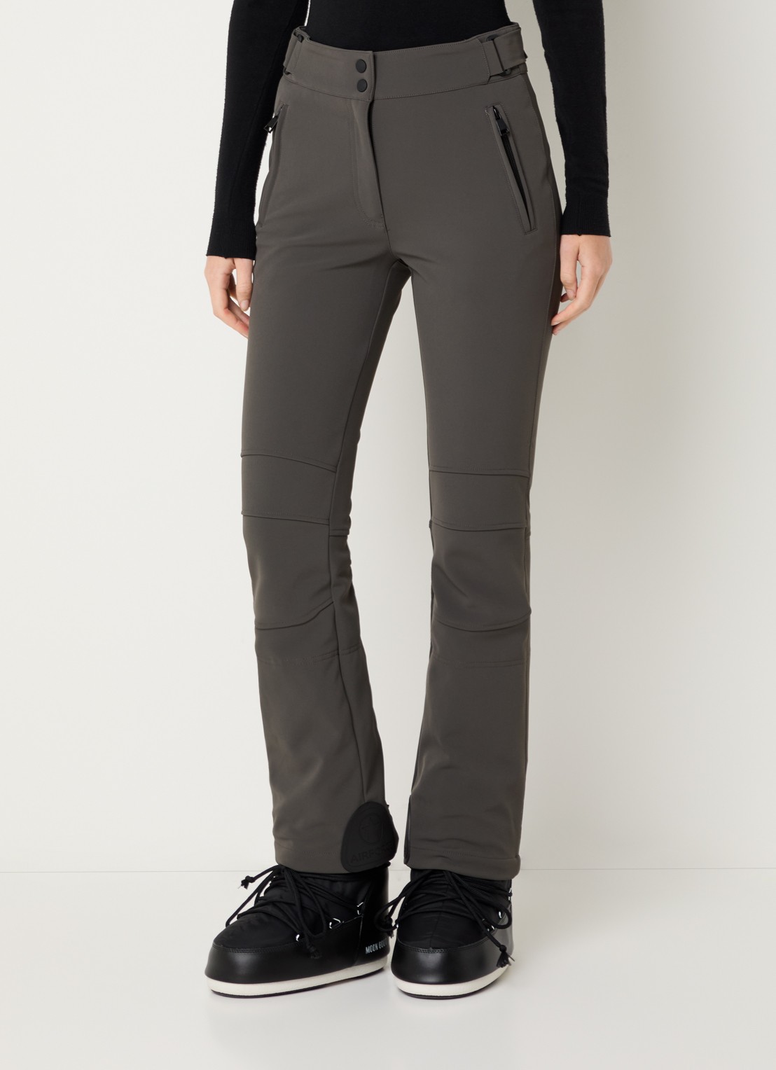 Airforce Sundance Mountain high waist flared skibroek met ritszakken - detail 4 lichtbruin
