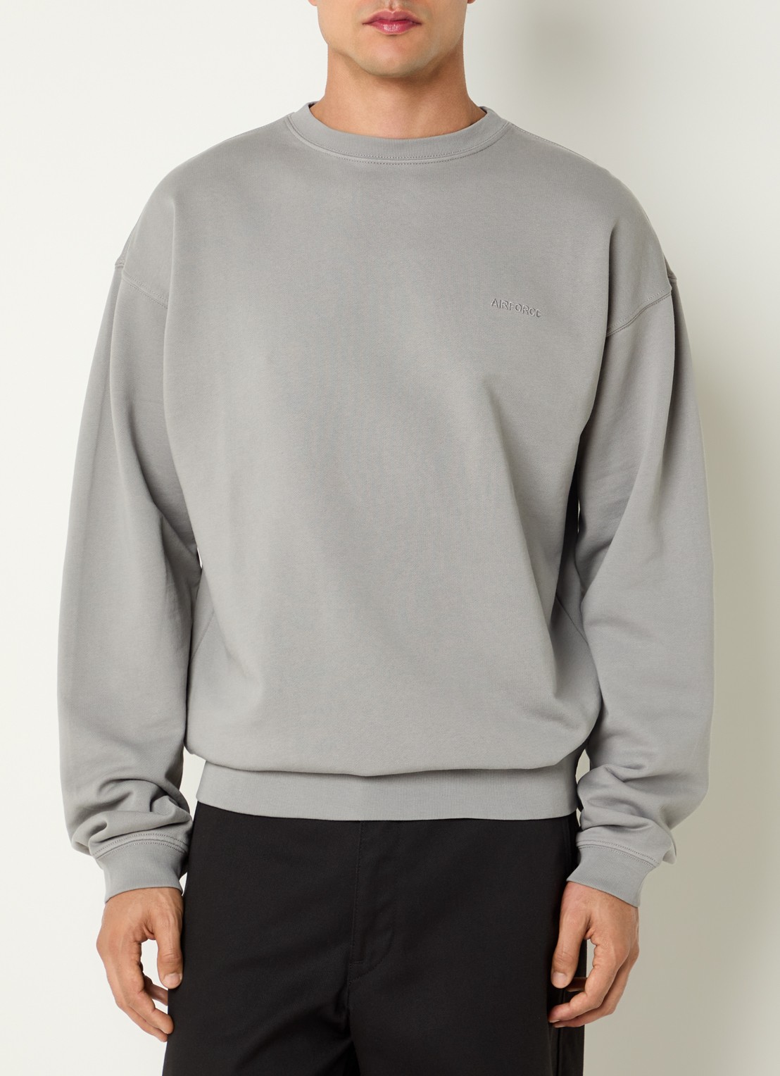 Airforce Sweater met logo- en backprint - achterkant 2 lichtgrijs