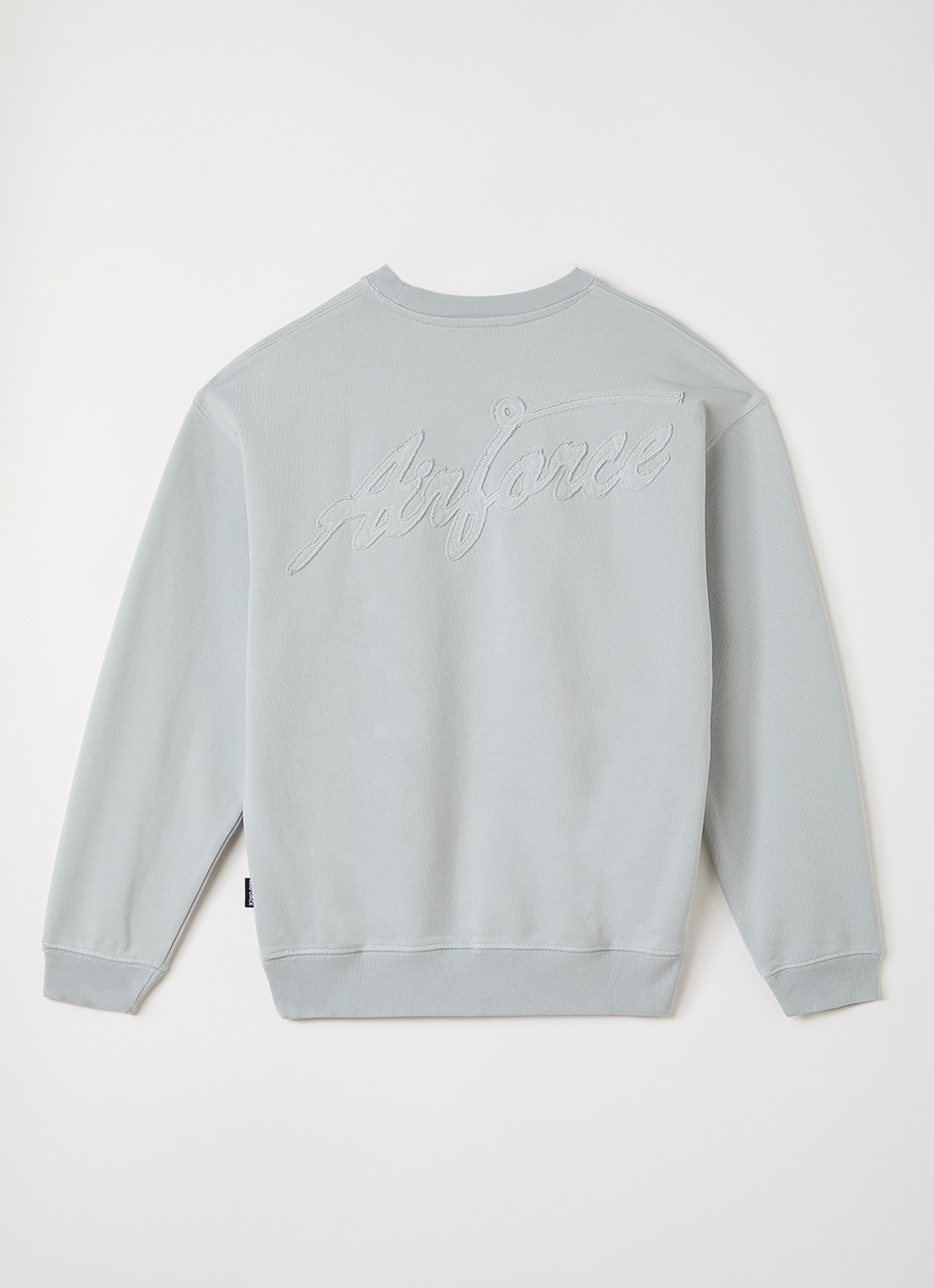 Airforce Sweater met logo- en backprint - voorkant 2 lichtgrijs