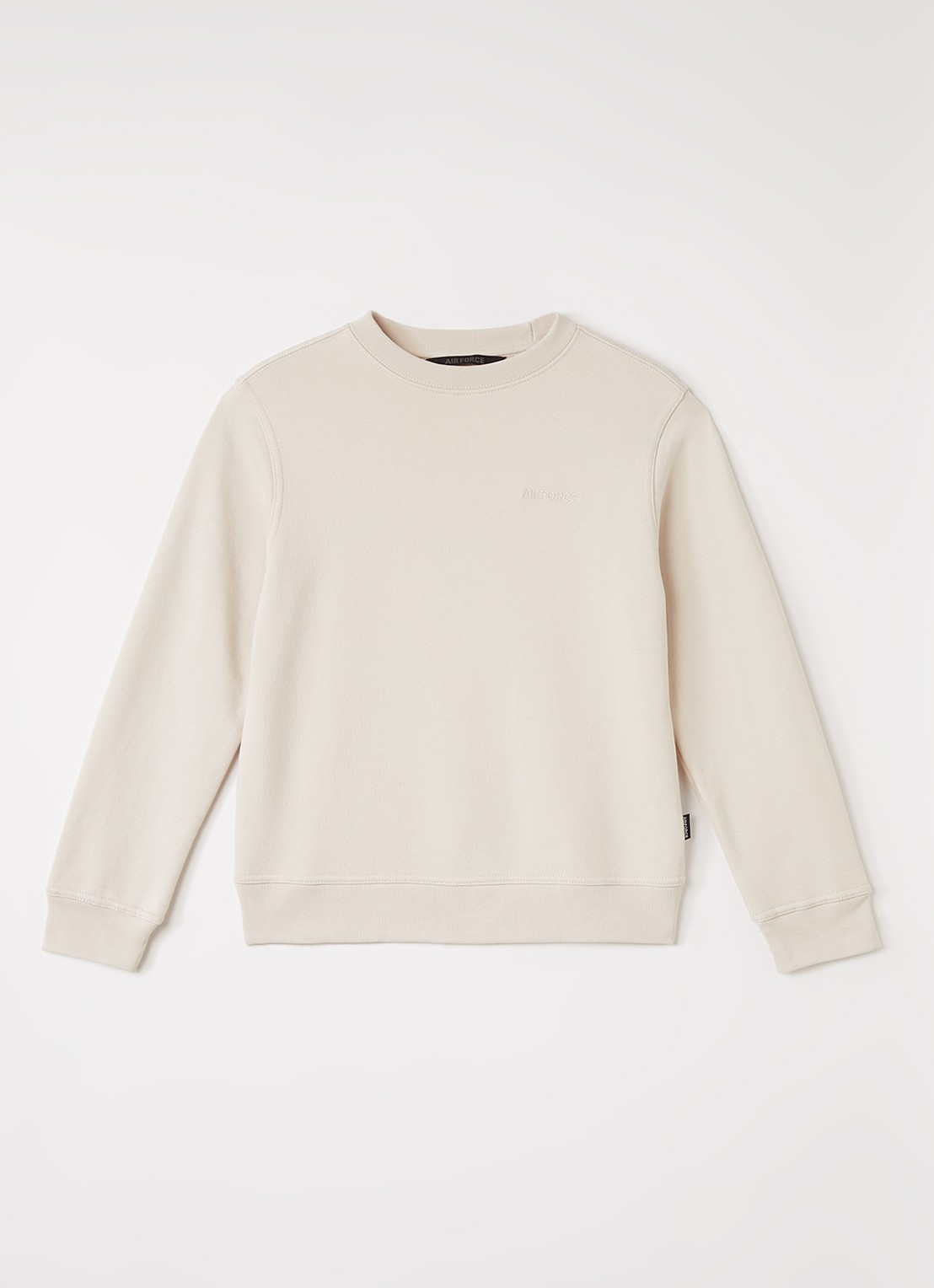 Airforce Sweater met logo- en backprint - voorkant blauw