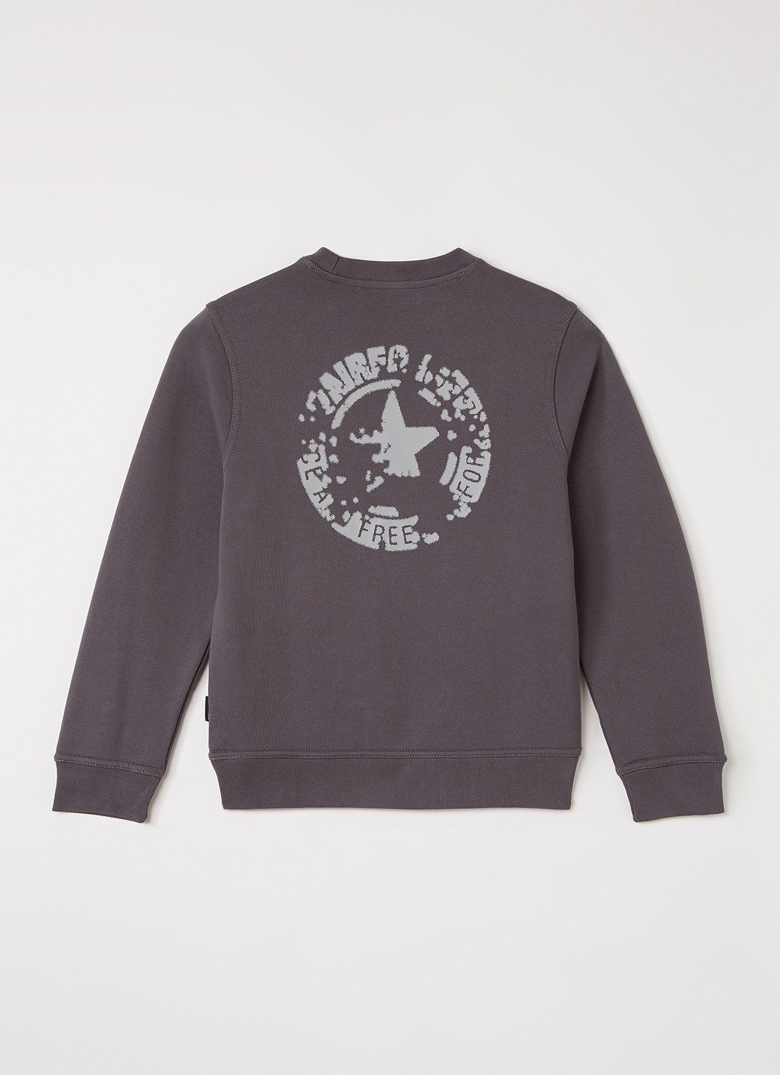 Airforce Sweater met logo- en backprint - voorkant 3 donkergrijs