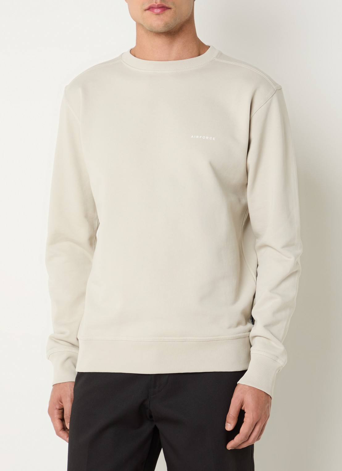 Airforce Sweater met logo - detail 4 beige