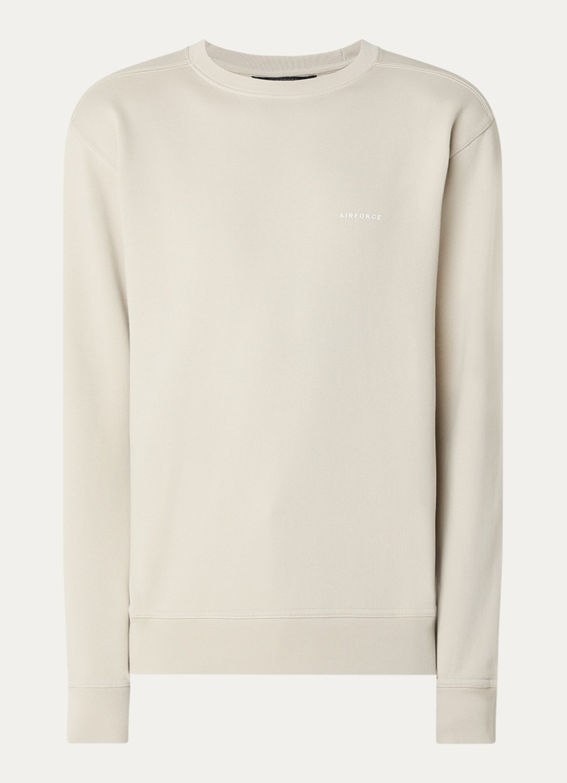 Airforce Sweater met logo - voorkant beige