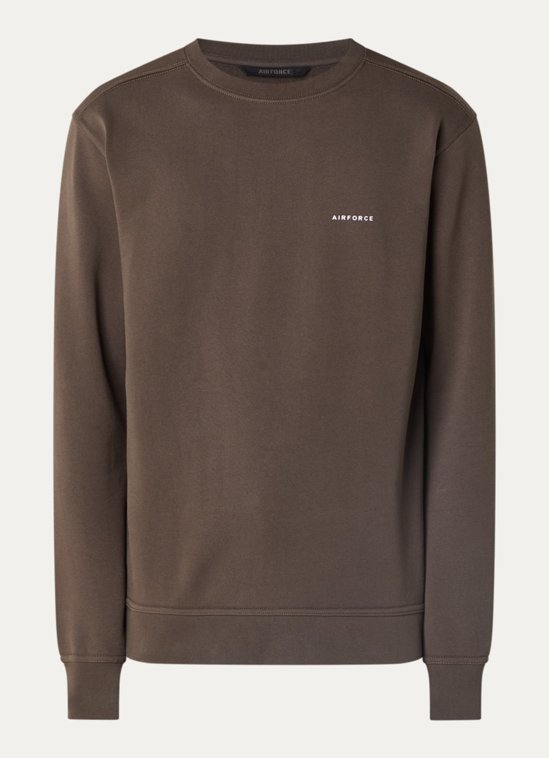 Airforce Sweater met logo - voorkant lichtbruin
