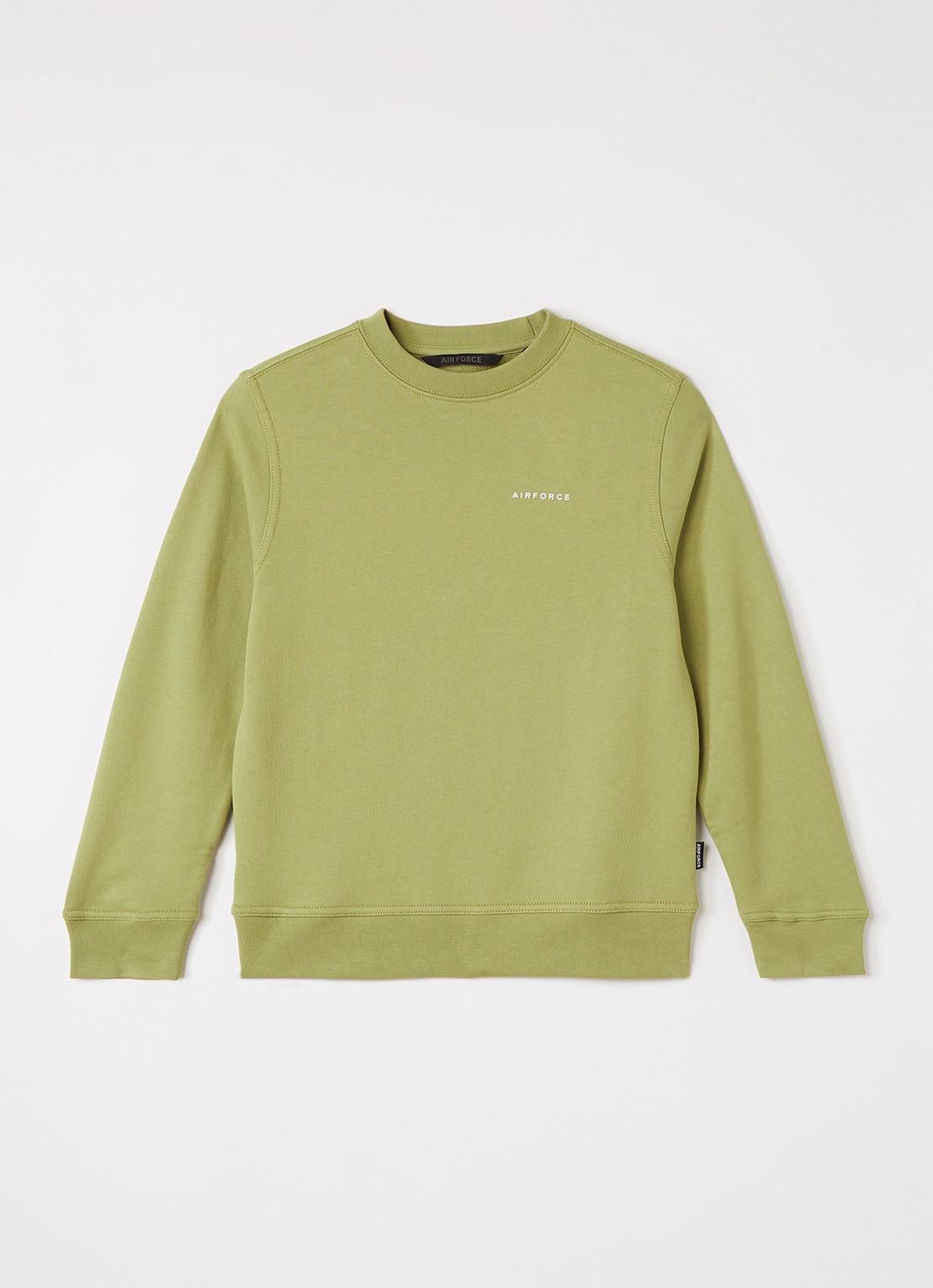 Airforce Sweater met logo - voorkant lime