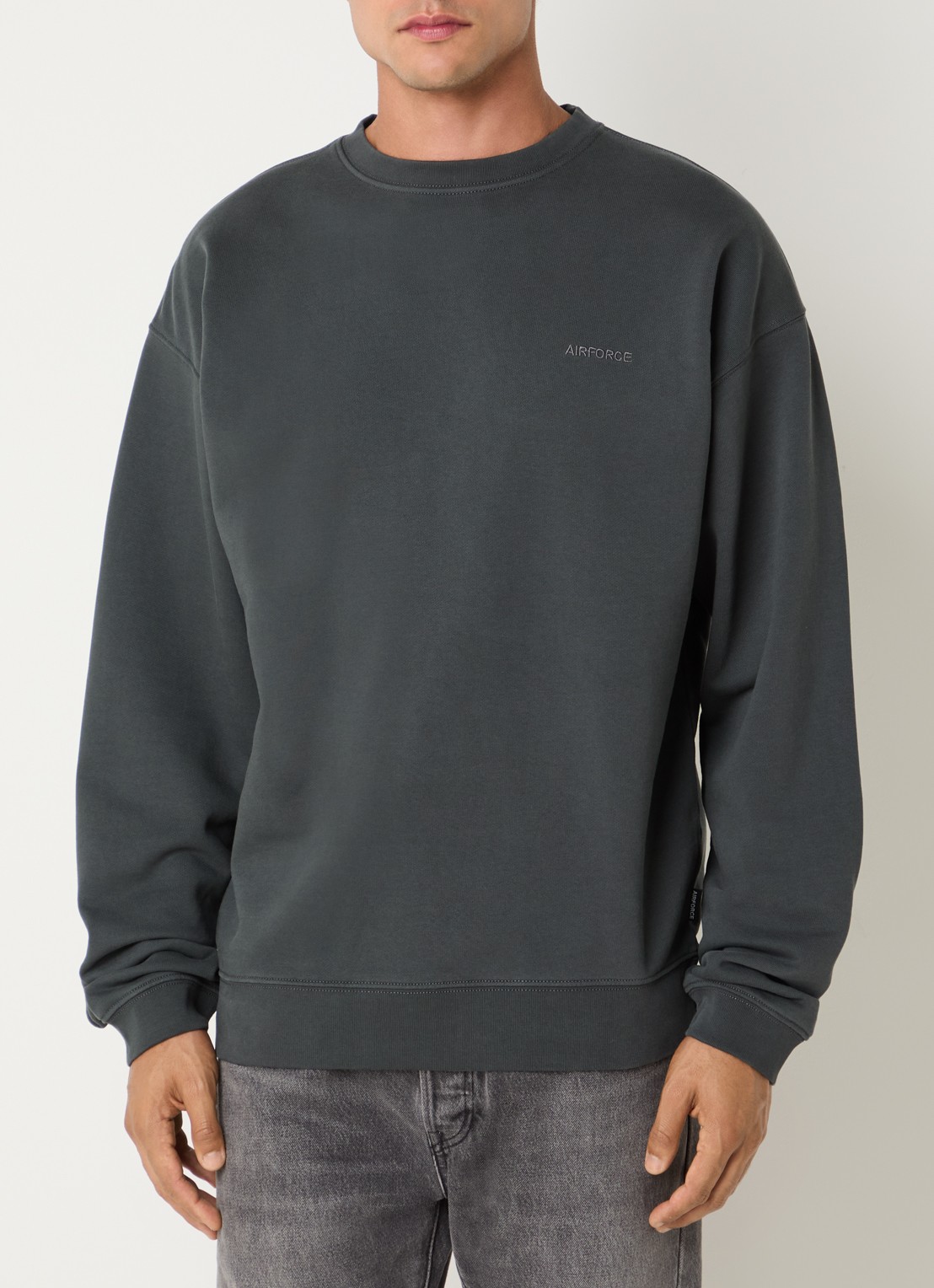 Airforce Sweater van katoen met logo - achterkant 3 donkergrijs