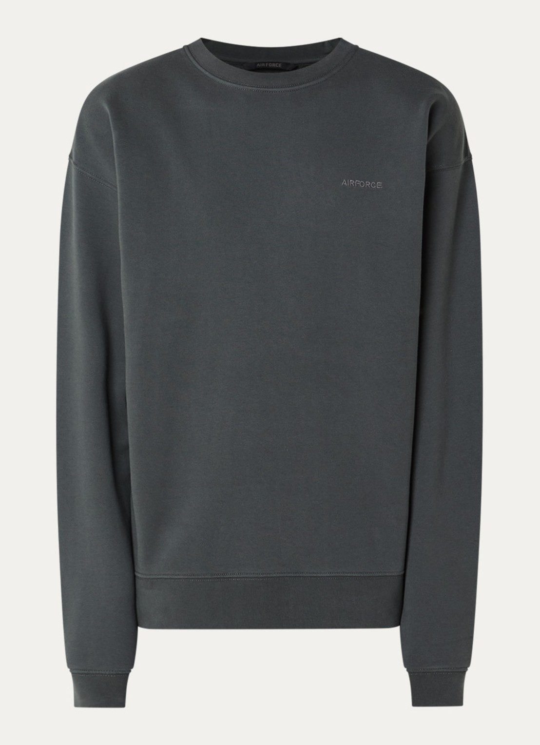Airforce Sweater van katoen met logo - voorkant donkergrijs