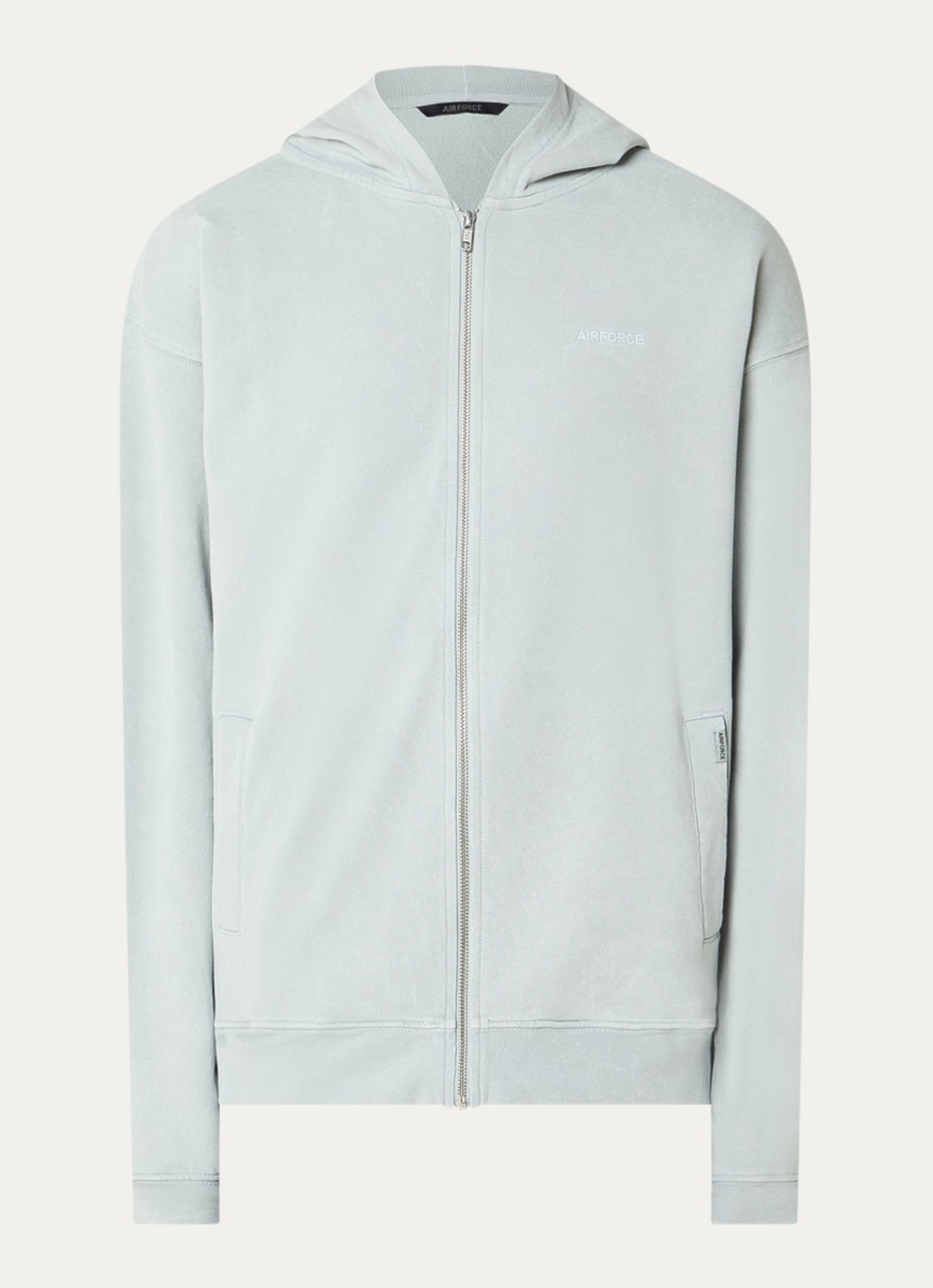 Airforce Sweatvest met logoborduring - voorkant lichtblauw