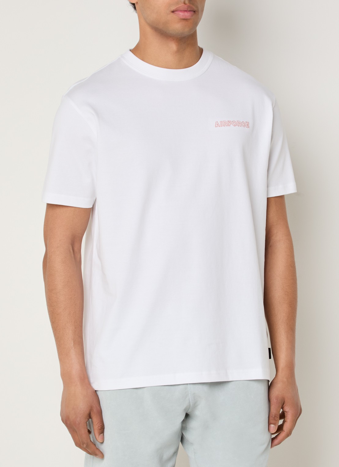 Airforce T-shirt met borduring - achterkant wit