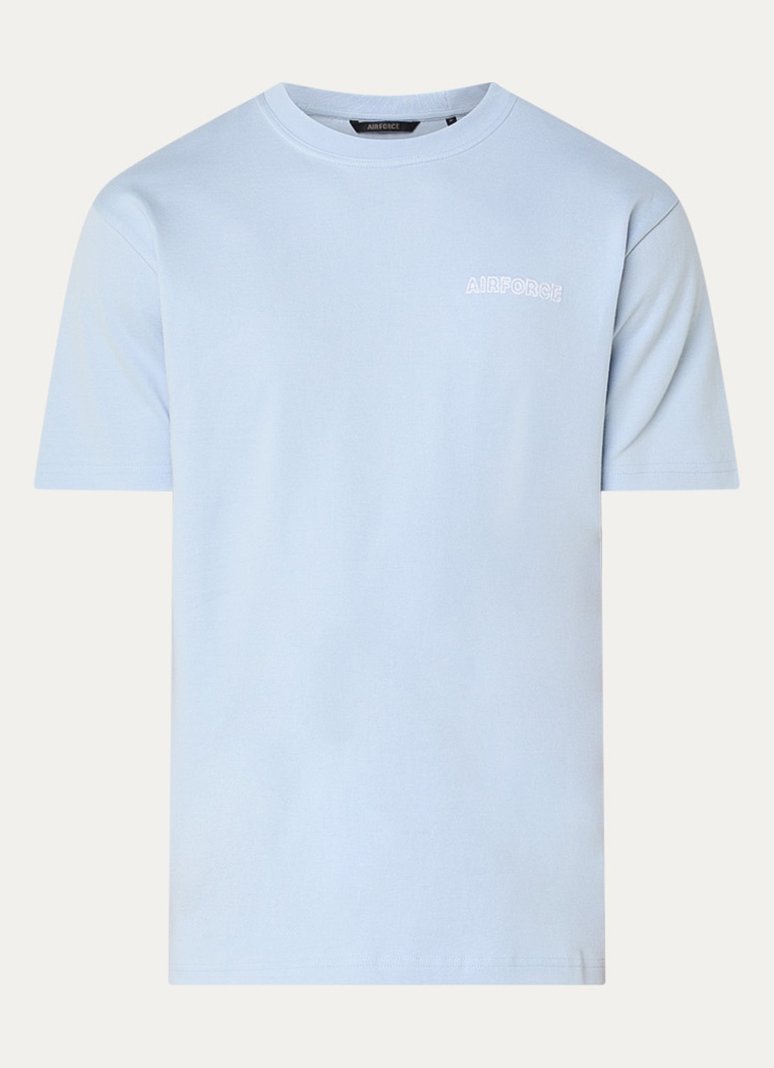 Airforce T-shirt met borduring - voorkant blauwgrijs