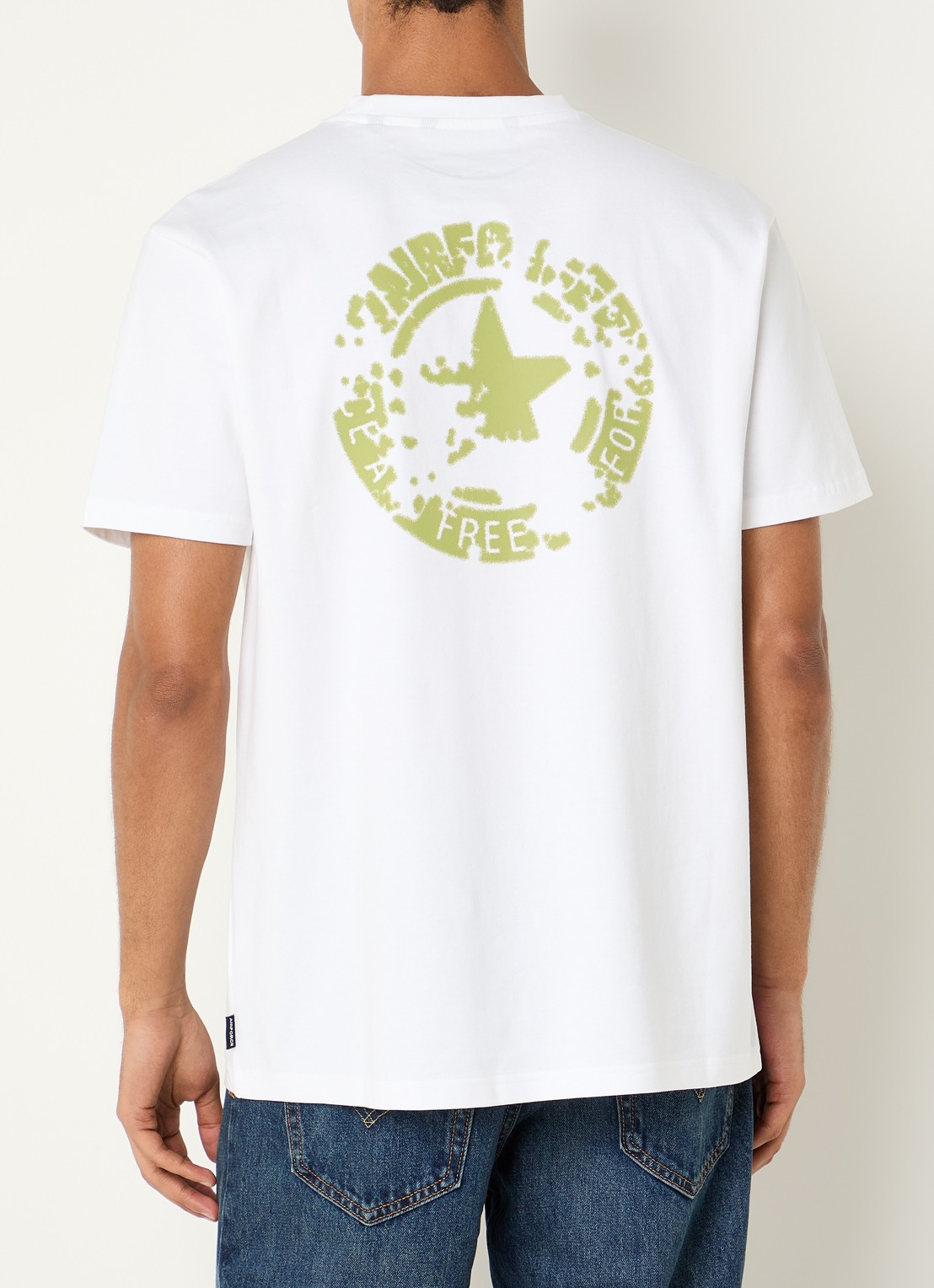Airforce T-shirt met logo- en backprint - detail 3 wit
