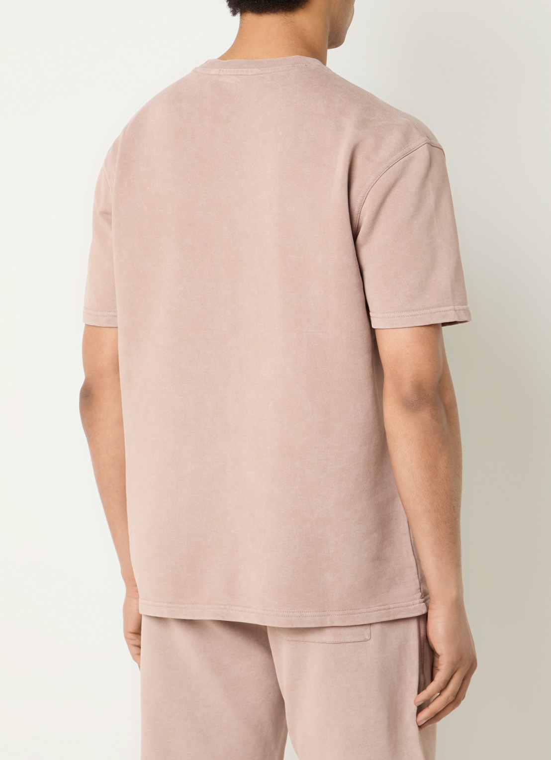 Airforce T-shirt met logo en ronde hals - achterkant lichtbruin