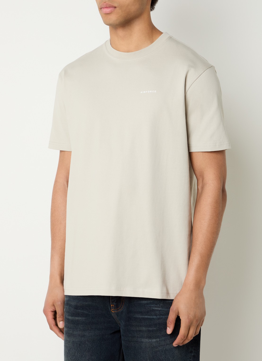 Airforce T-shirt met logo - detail khaki