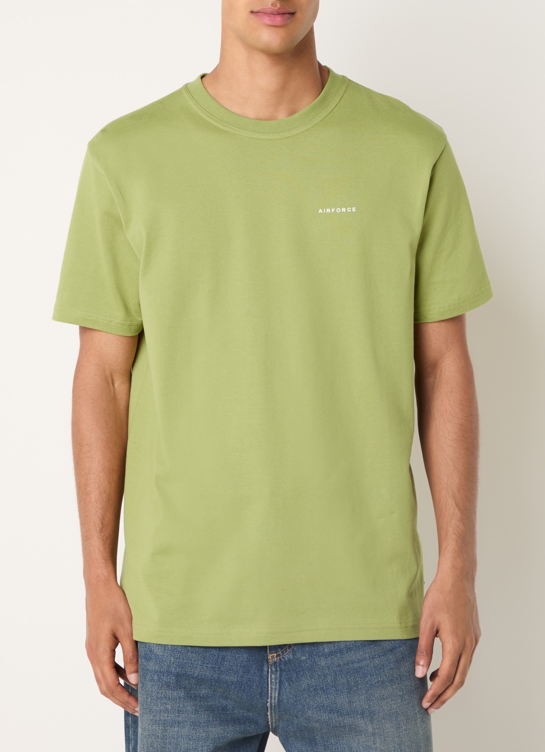 Airforce T-shirt met logo - detail 4 mosgroen