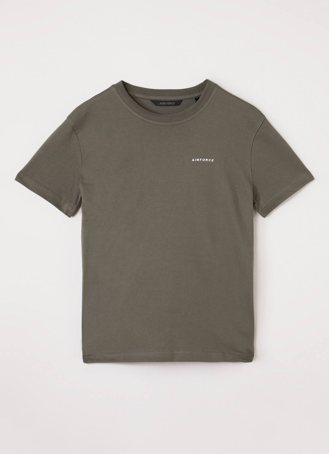 Airforce T-shirt met logo - voorkant olijfgroen