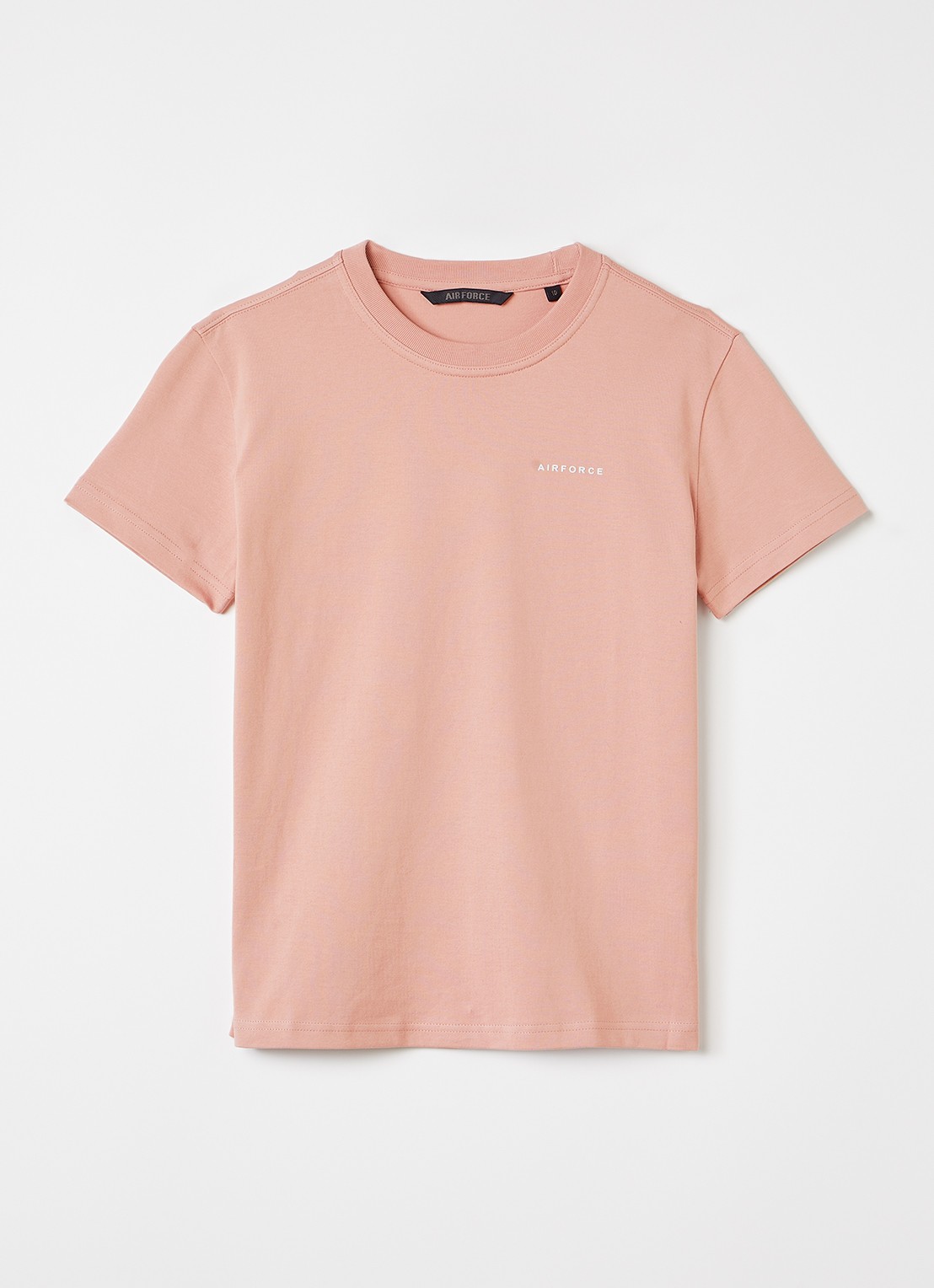 Airforce T-shirt met logo - voorkant zalmroze