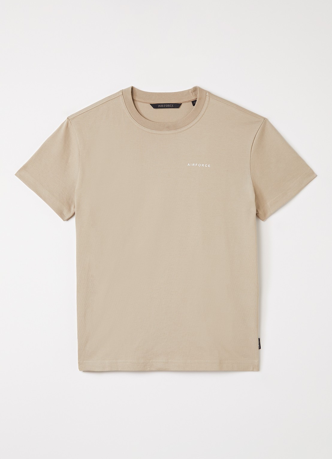 Airforce T-shirt met logo - voorkant beige