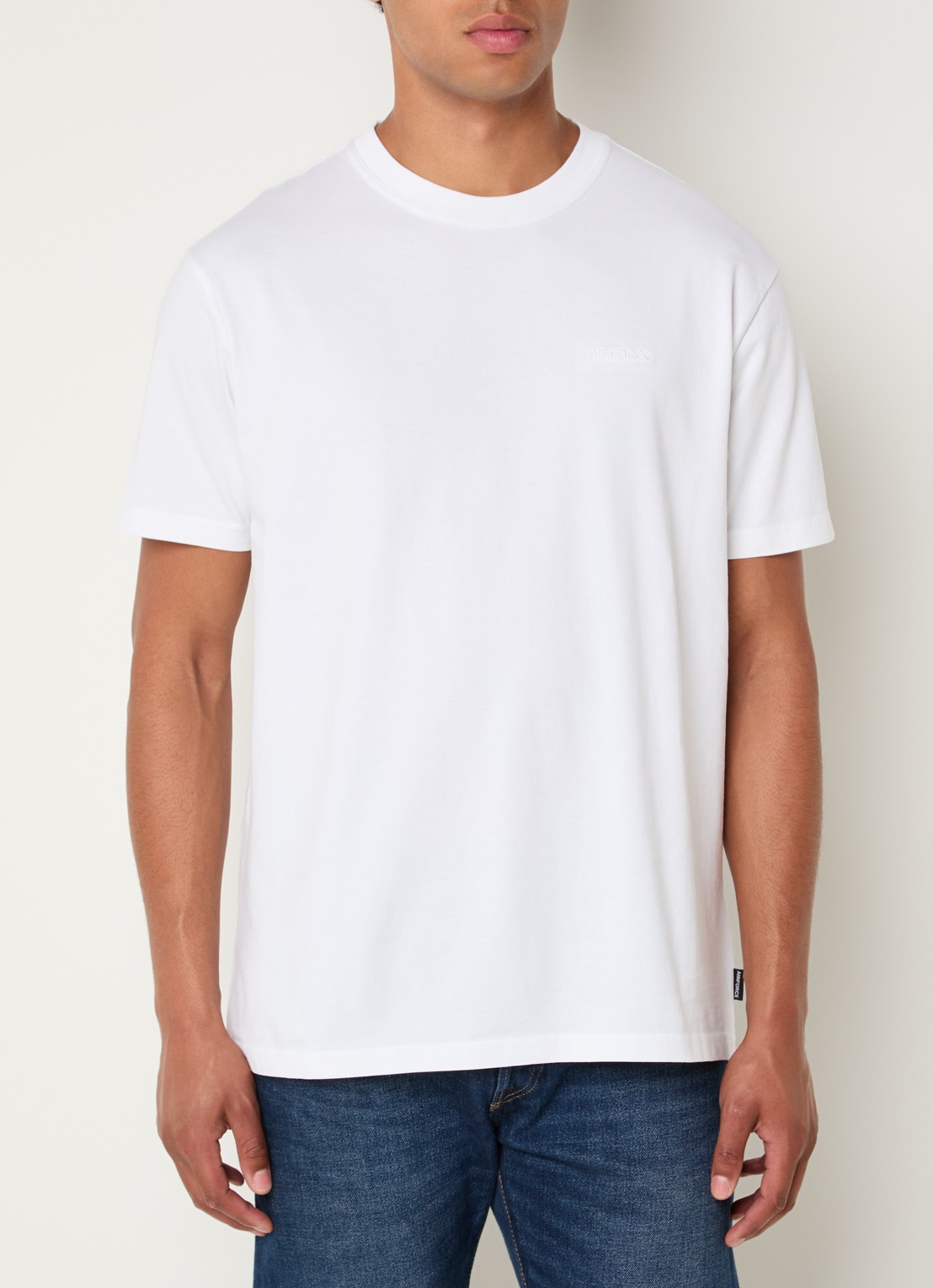 Airforce T-shirt met logoborduring - achterkant wit
