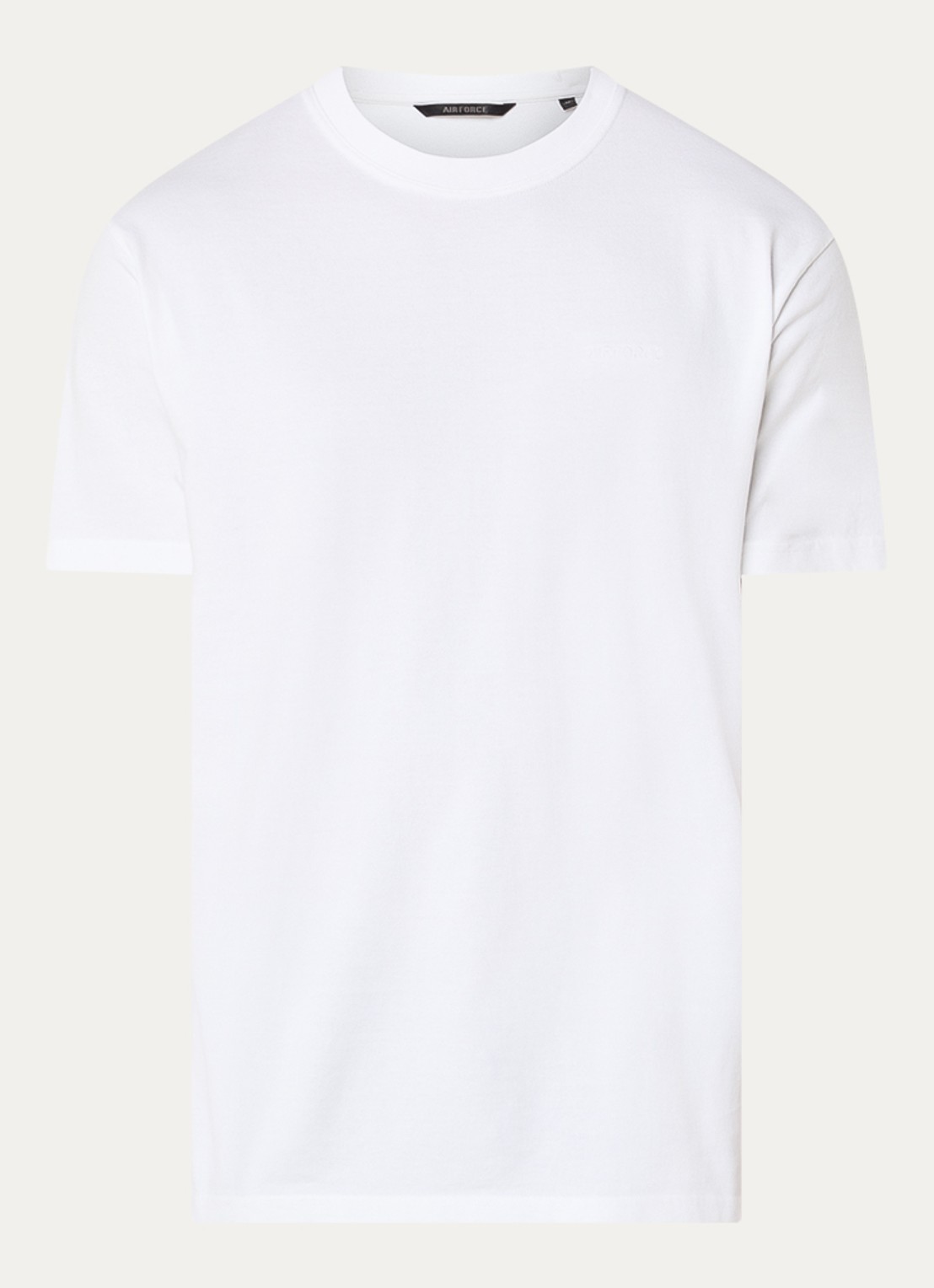 Airforce T-shirt met logoborduring - voorkant 2 wit