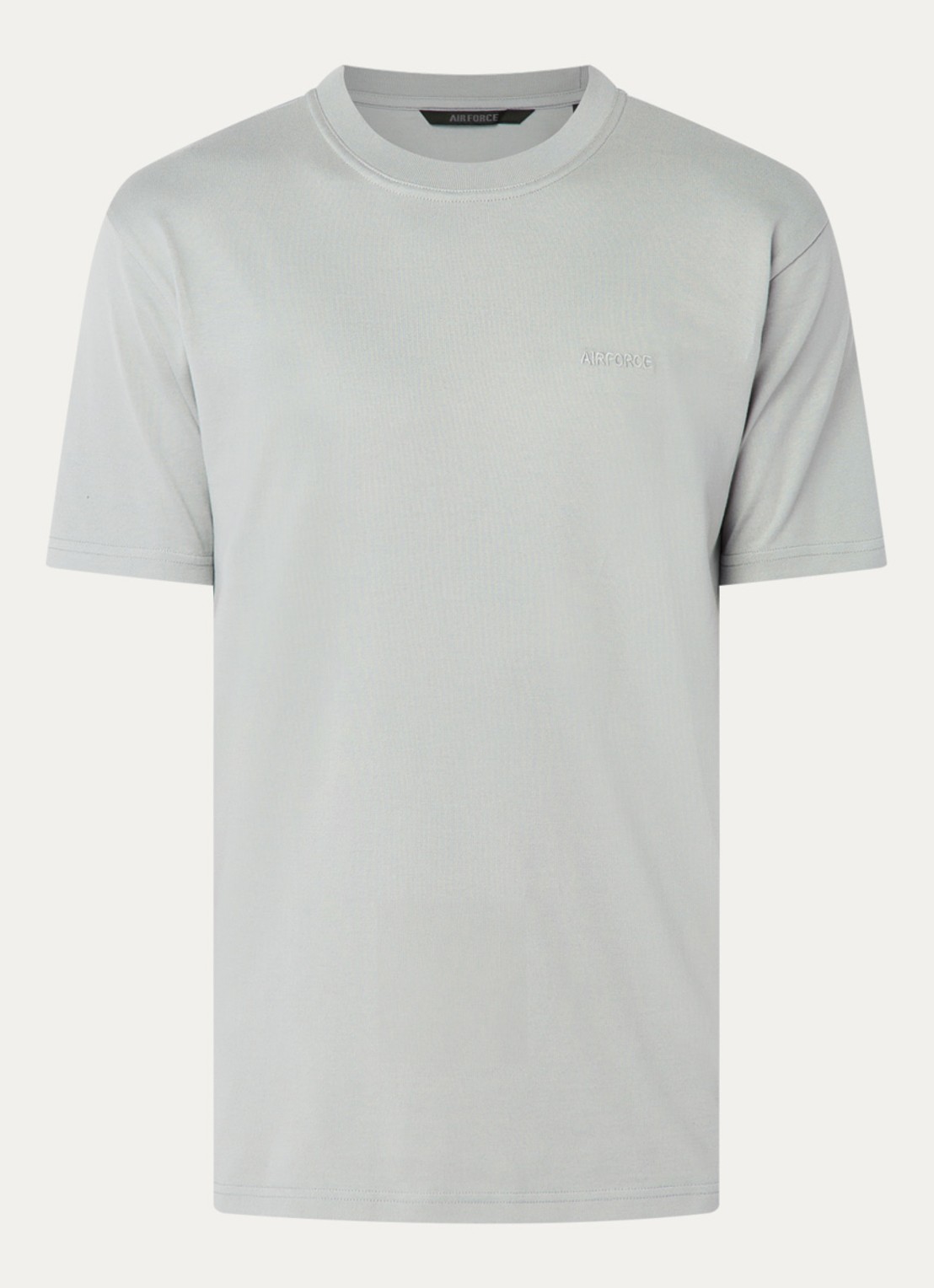 Airforce T-shirt met logoborduring - voorkant 2 grijs