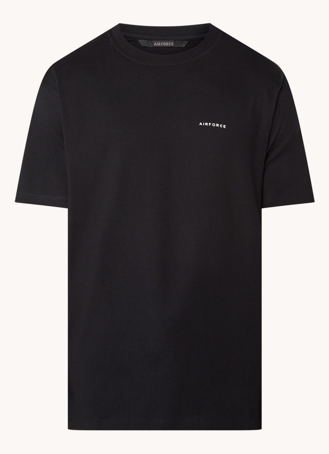 Airforce T-shirt van  katoen met logo - voorkant 3 zwart