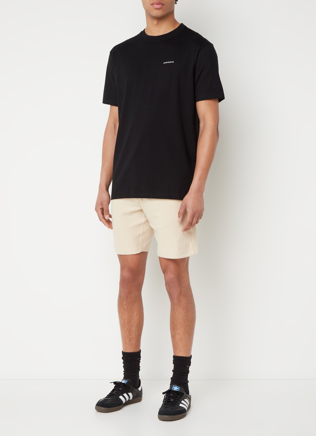 Airforce T-shirt van  katoen met logo - voorkant 4 zwart