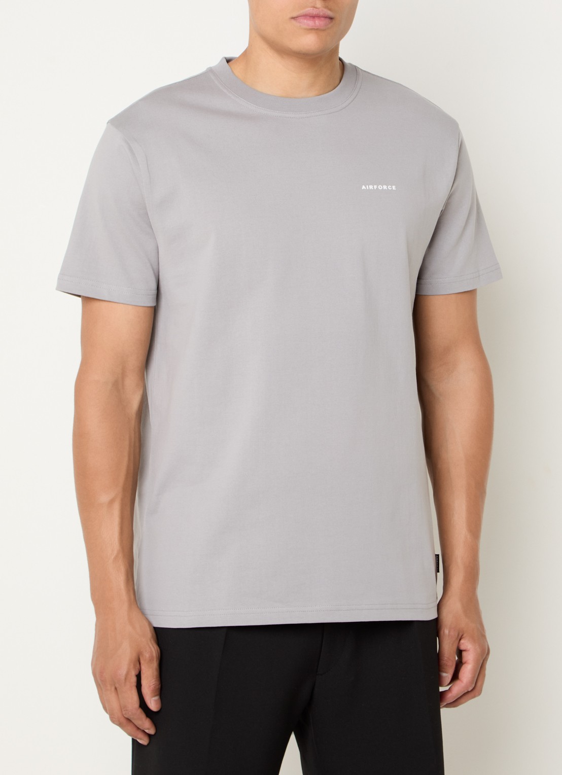 Airforce T-shirt van  katoen met logo - detail 4 donkergrijs