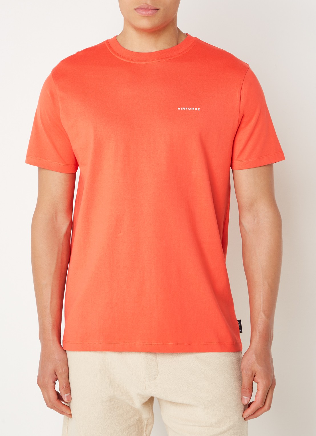 Airforce T-shirt van  katoen met logo - detail 4 oranjerood