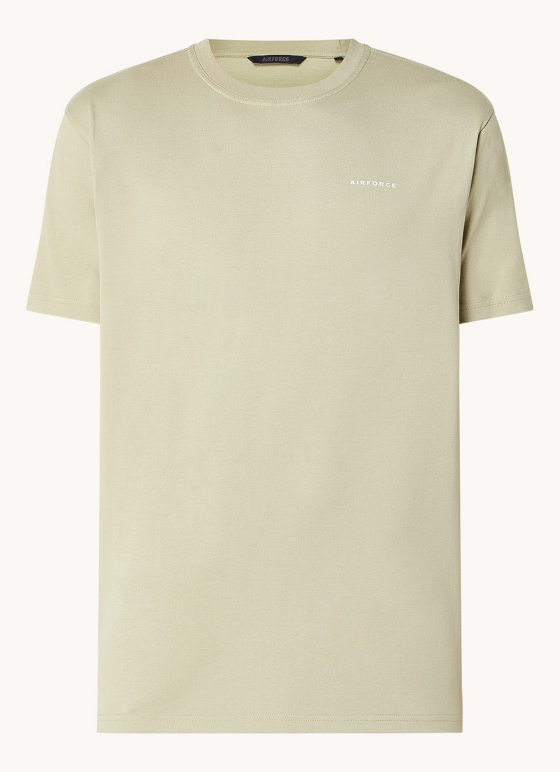 Airforce T-shirt van  katoen met logo - voorkant 3 lindegroen