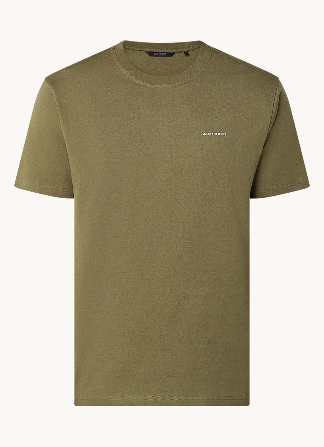 Airforce T-shirt van  katoen met logo - voorkant 2 olijfgroen