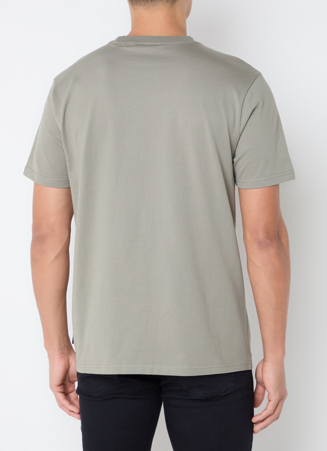 Airforce T-shirt van  katoen met logo - achterkant legergroen